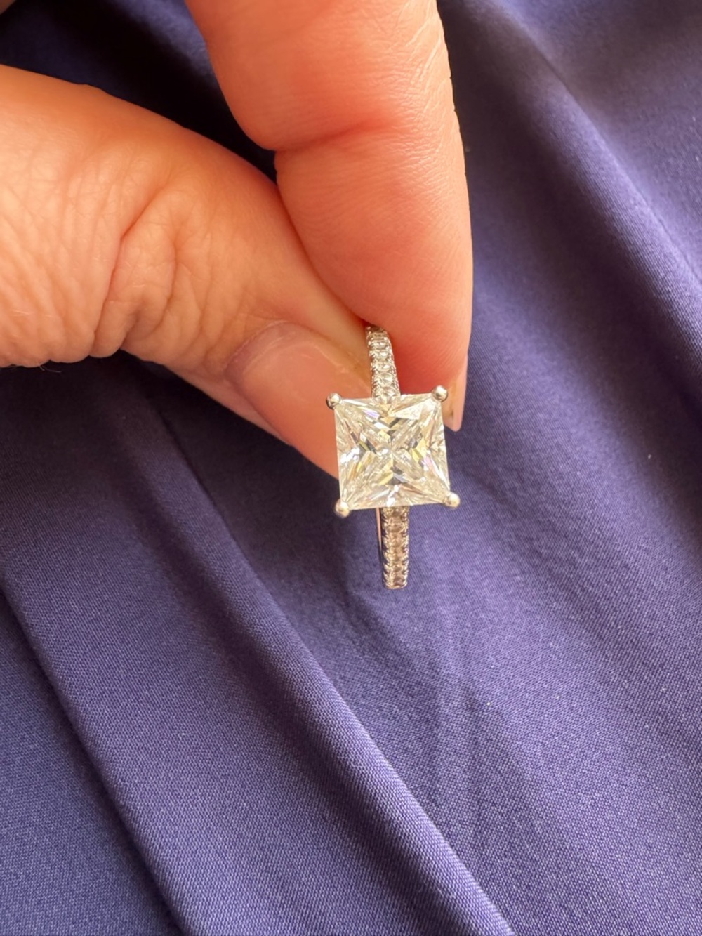 Classic Princess-Cut Solitaire Engagement Ring in Silver